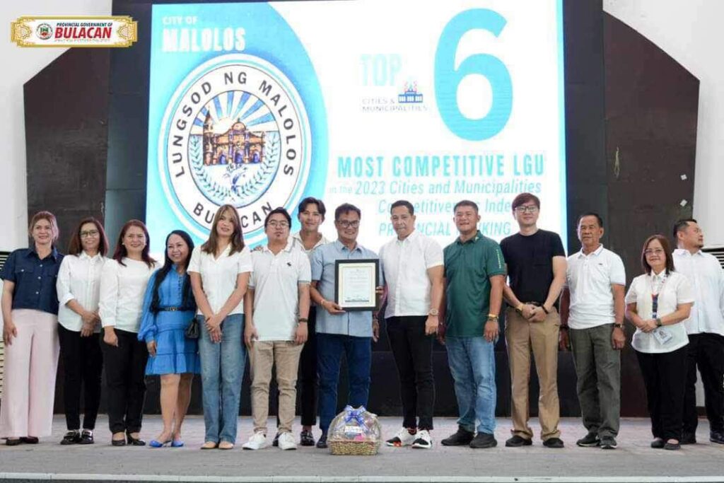 Lungsod ng Malolos, nakamit ang ika – 6 na pwesto sa Most Competetive LGU in the 2023 Cities and Municipalities Competetive Index – Provincial ranking noong ika – 6 ng Mayo.