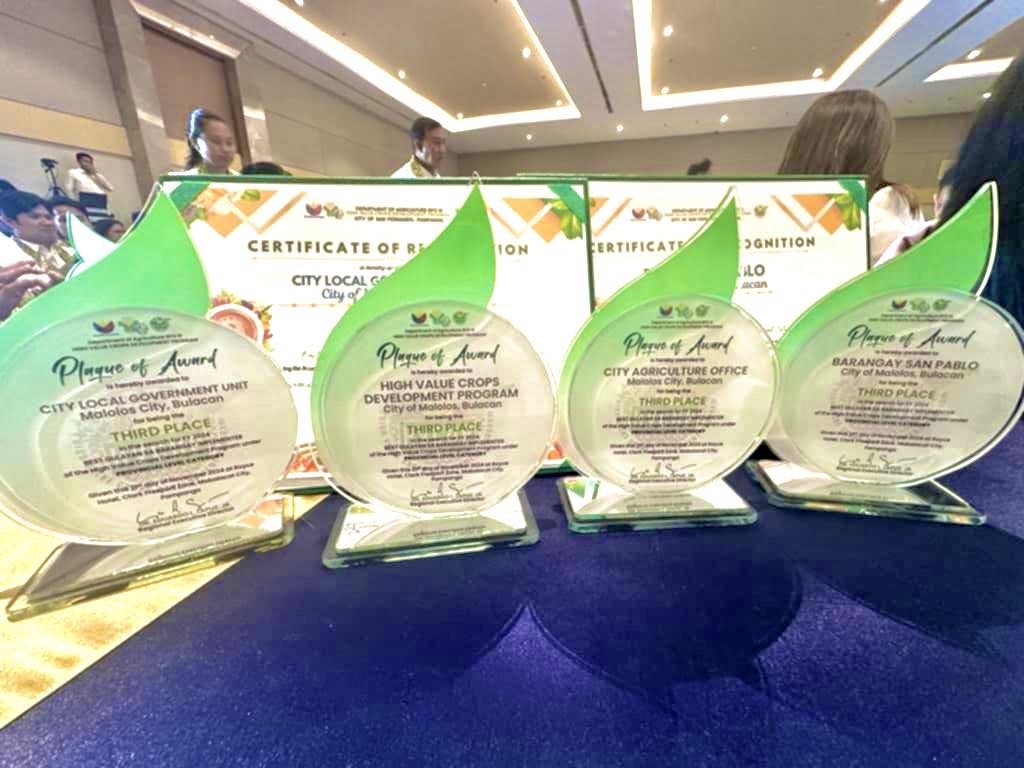 Pamahalaang Lungsod ng Malolos, City Agriculture Office at Barangay San Pablo, itinanghal bilang 3rd Placer sa Best Gulayan sa Barangay (GSB) Implementer and High Value Crops Achievers’ Award (HVCAA) FY 2024